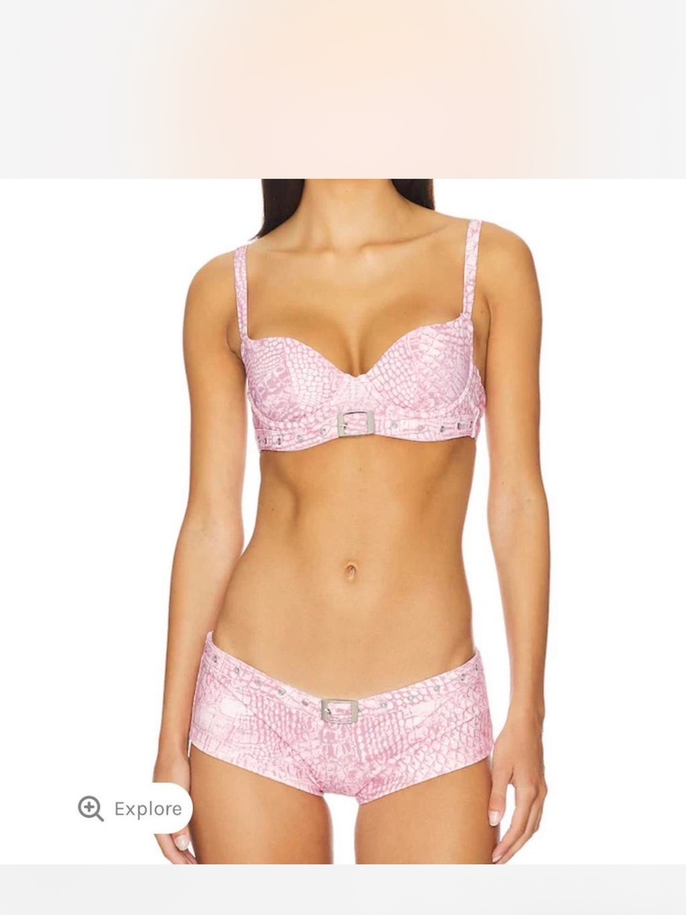 I am Gia Pedra Bikini Set in Pink Croc